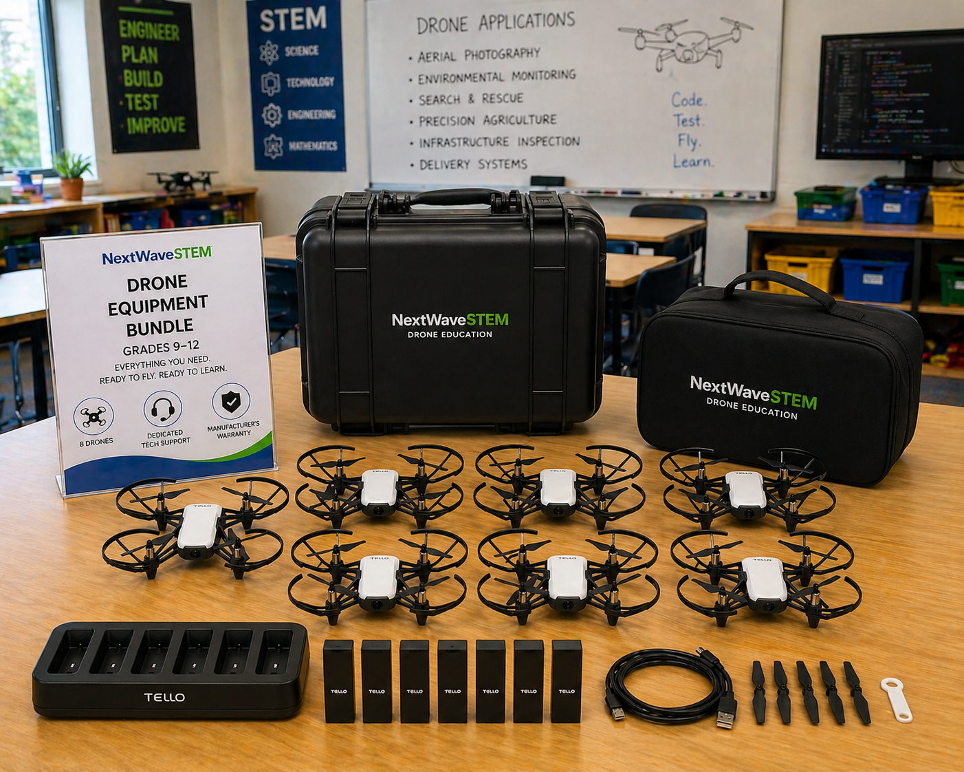 Tello Drone Equipment Bundle for STEM Education - Grades 9-12 I